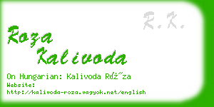 roza kalivoda business card